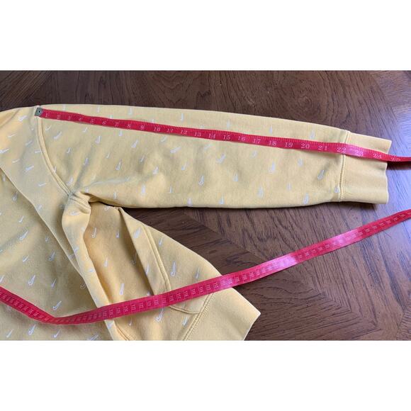 Nike All Over Swoosh Check Hoodie Yellow Size L - Picture 8 of 11